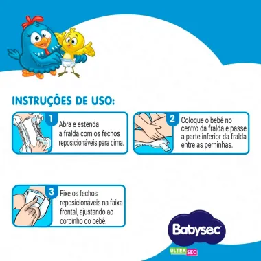 Fralda Babysec Ultrasec Hiper Tamanho M com 68 Unidades Descartáveis