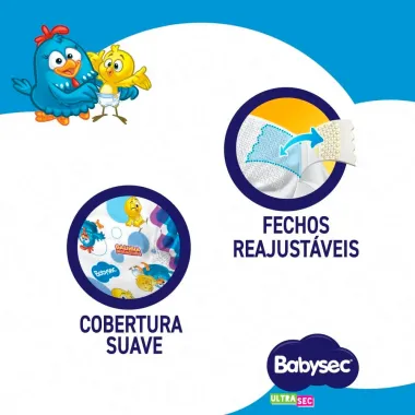 Fralda Babysec Ultrasec Hiper Tamanho M com 68 Unidades Descartáveis