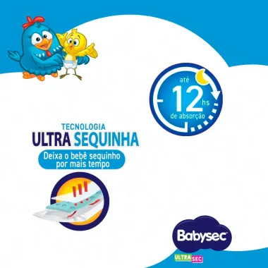 Fralda Babysec Ultrasec Hiper Tamanho M com 68 Unidades Descartáveis