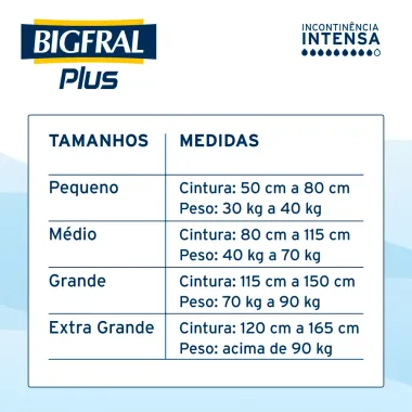 Fralda Geriátrica Bigfral Regular Plus G