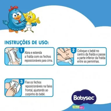 Fralda Babysec Ultrasec Tamanho XG 60 Fraldas Descartáveis