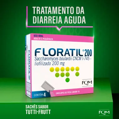 Floratil 200mg Envelopes de 1g 4 Unidades