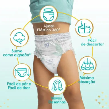 Fralda Infantil Pampers Premium Care Pants Tamanho M com 78 Unidades