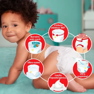 Fralda Infantil Pampers Premium Care Pants Tamanho M com 78 Unidades
