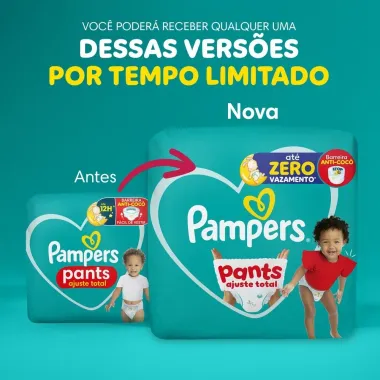 Fralda Pampers Pants Ajuste Total Tamanho G com 72 Unidades