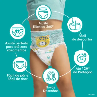 Fralda Pampers Pants Ajuste G com 72 Unidades