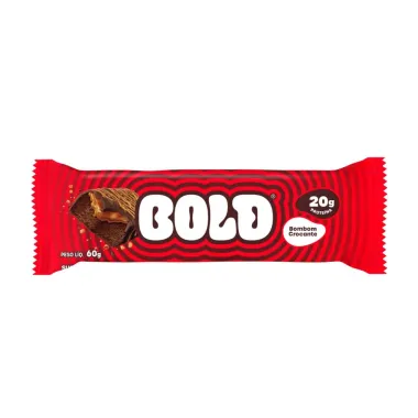 Barra de Proteína Bold Sabor Bombom Crocante 20g de Proteína Zero Açúcar com 60g