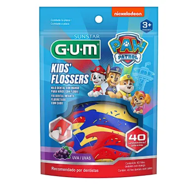 Fio Dental Fluoretado Infantil com Cabo Sunstar Gum Patrulha Canina 40 Unidades