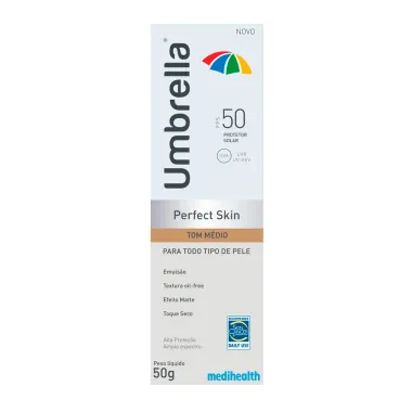 Protetor Solar Umbrella Perfect Skin FPS 50 Tom Médio 50g