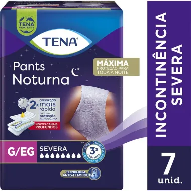 Roupa Íntima Descartável Tena Pants Noturna Tamanho G/EG com 7 Unidades
