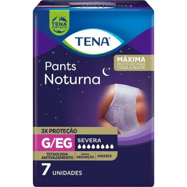 Roupa Íntima Descartável Tena Pants Noturna Tamanho G/EG com 7 Unidades