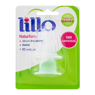 Bico de Mamadeira Lillo Naturform em Silicone Universal com 2 Unidades