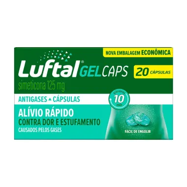 Luftal Gel Caps Simeticona 125mg 20 Cápsulas Gelatinosas