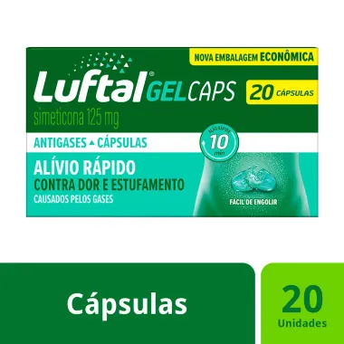 Luftal Gel Caps Simeticona 125mg 20 Cápsulas Gelatinosas