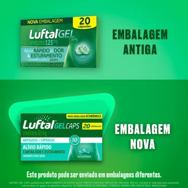 Luftal Gel Caps Simeticona 125mg 20 Cápsulas Gelatinosas