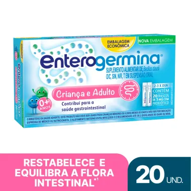 Probiótico Enterogermina 5ml Tamanho Família 20 Frascos