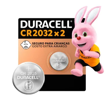 Pilha Bot&atilde;o Lithium Duracell CR 2032 3V 2 Unidades