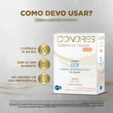 Colágeno Condres 40mg 90 Cápsulas