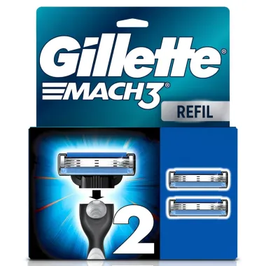 Carga para Aparelho de Barbear Gillette Mach3 2 Unidades
