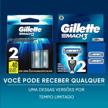 Carga para Aparelho de Barbear Gillette Mach3 2 Unidades