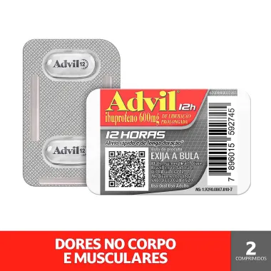 Advil 12H 600mg com 2 Comprimidos Revestidos de Liberação Prolongada