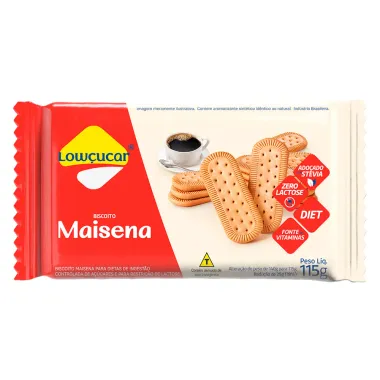 Biscoito Maisena Lowçucar Zero Açúcar e Lactose 115g