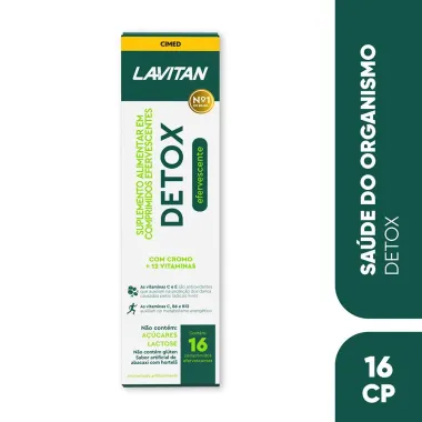 Lavitan Detox Efervescente Sabor Abacaxi com Hortelã 16 Comprimidos Efervescentes
