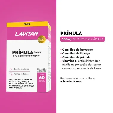 Lavitan Prímula Femme com 60 Cápsulas