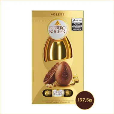 Ovo de P&aacute;scoa Ferrero Rocher ao Leite 137,5g