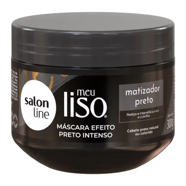 M&aacute;scara Salon Line Meu Liso Efeito Preto Intenso Matizador Preto 300g
