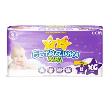 Fralda Estrelinha Baby Tamanho XG Pacote Prático 14 Fraldas Descartáveis