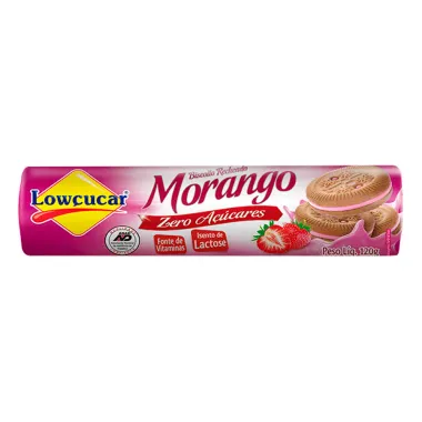 Biscoito Recheado Lowçucar Morango Zero Açúcar 120g