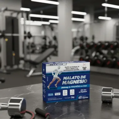Magnésio de Malato 900mg Health Labs 60 Cápsulas