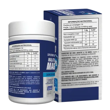 Magn&eacute;sio de Malato 900mg Health Labs 60 C&aacute;psulas