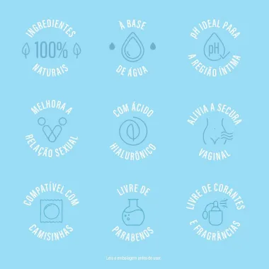 Gel Lubrificante &Iacute;ntimo Jontex Naturals Extra Hidrata&ccedil;&atilde;o 100% Natural &Aacute;cido Hialur&ocirc;nico 100g