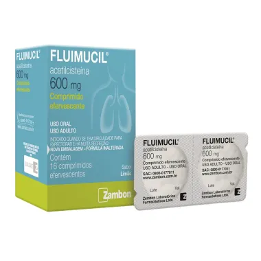 Fluimucil 600mg Comprimido Efervescente com 16 Unidades