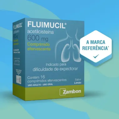 Fluimucil 600mg Sabor Limão 16 Comprimidos Efervescentes