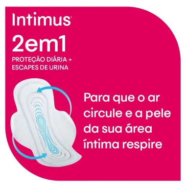 Absorvente Intimus 2 em 1 Cobertura Suave com Abas 8 Unidades