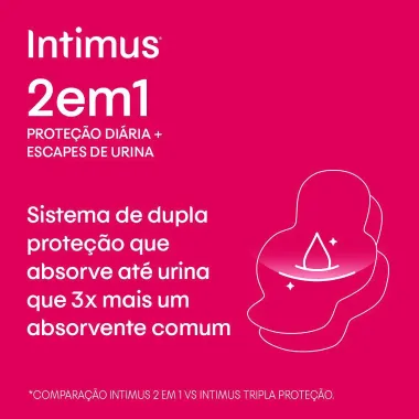 Absorvente Intimus 2 em 1 Cobertura Suave com Abas 8 Unidades