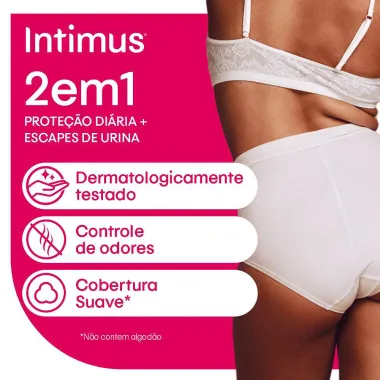 Absorvente Intimus 2 em 1 Cobertura Suave com Abas 8 Unidades
