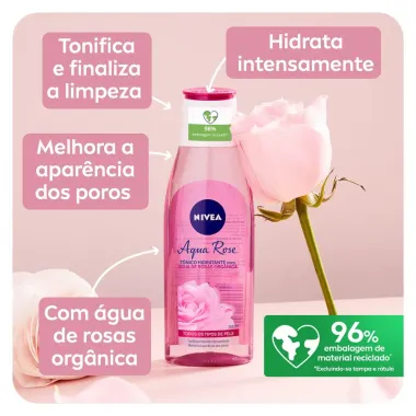 T&ocirc;nico Hidratante Facial Nivea Aqua Rose 200ml