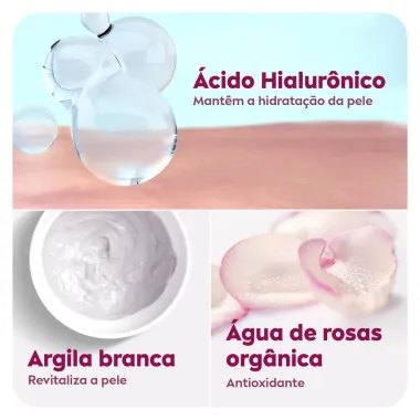 Sabonete, Esfoliante e M&aacute;scara Facial Nivea Aqua Rose 3 em 1 150ml
