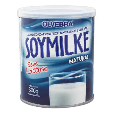 Leite Soymilke Sem Lactose em Pó Sabor Natural Lata com 300g