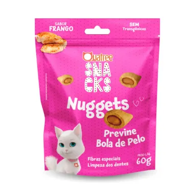 Petisco Quatree Snacks Nuggets para Gatos Bola de Pelo 60g