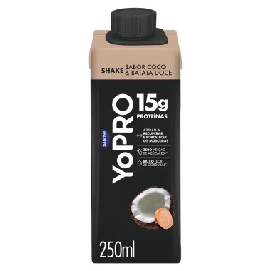 YoPRO Bebida L&aacute;ctea UHT Coco com Batata-Doce 15g de prote&iacute;nas 250ml