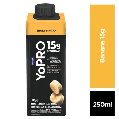 YoPRO Bebida L&aacute;ctea UHT Banana 15g de prote&iacute;nas 250ml