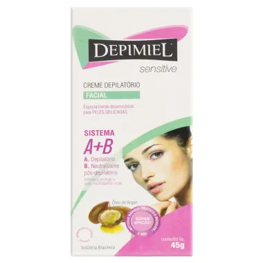 Creme Depilatório Facial Depimiel Sensitive Sistema A + B 45g