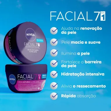 Creme Facial Nivea Noturno 5 em 1 100g