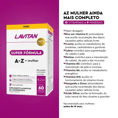 Lavitan A-Z Super Fórmula Mulher com 60 Comprimidos