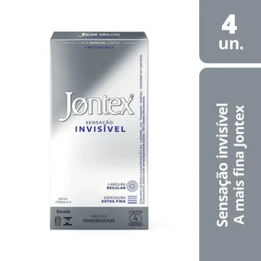Preservativo Jontex Sensa&ccedil;&atilde;o Invis&iacute;vel 4 Unidades